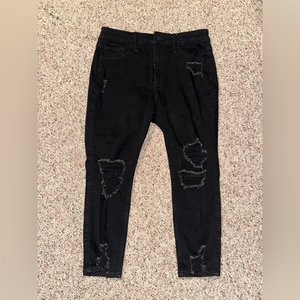 Black ripped Hollister jeans